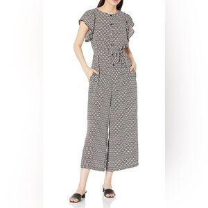 MAX STUDIO Flutter Sleeve Boho Cottagecore Geometric Belted jumper/romper Size L